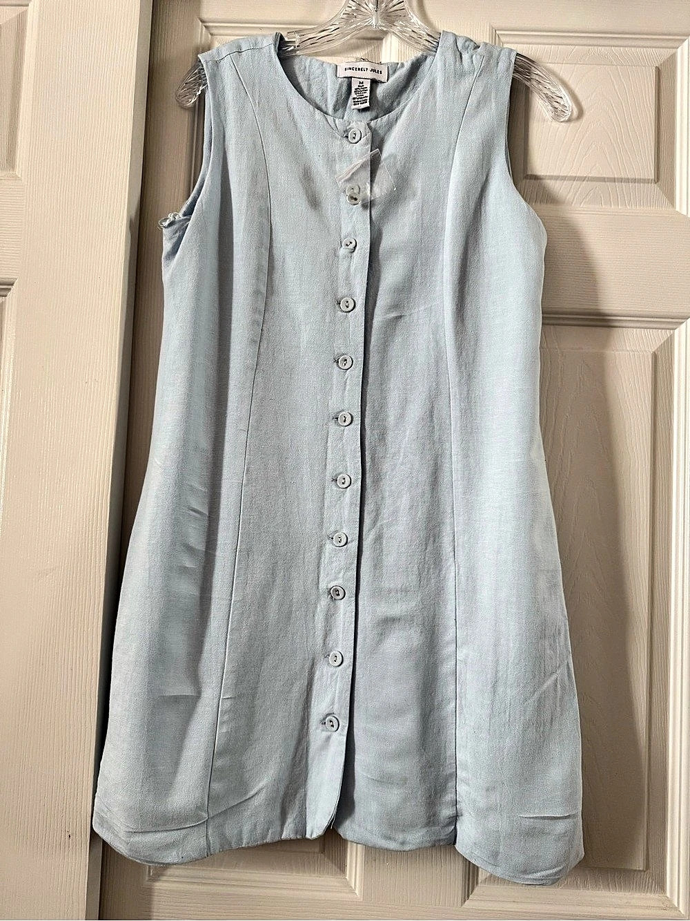 NWOT! Sincerely Jules Button-Front Mini Dress in Blue Size Medium